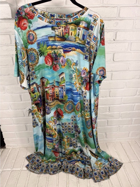 Johnny Was Dresses & Skirts - 👗 NWT 3X Johnny Was Multicolor Asymmetrical Printed Maxi Dress